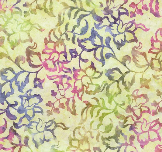 Riley Blake - Expressions Batiks Radiant Flourish Artichoke - Hand Dyed Batik Quilting fabric by the half yard BT23382-321