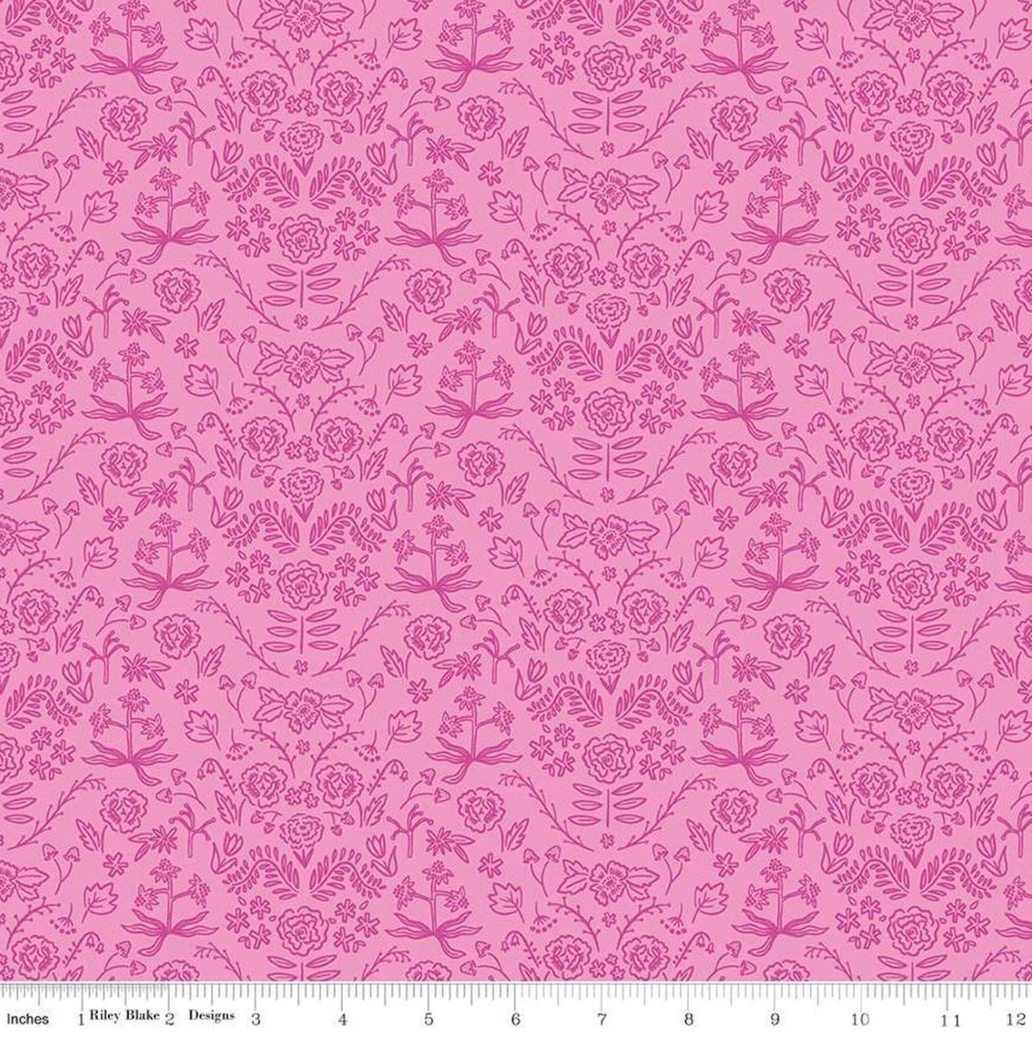 Riley Blake - Chloe Damask - Peony - C14523 - Fabric by the half yard