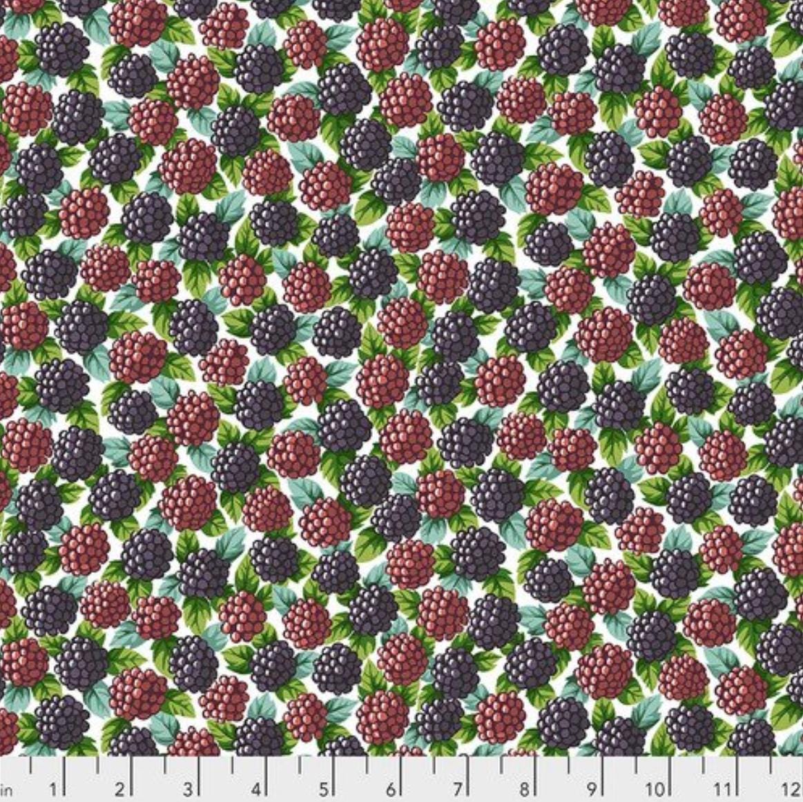Free Spirit - Neddy's Meadow - Blackberries - By Snow Leopard Design - PWSL077.NATURAL - Fabric by the half yard