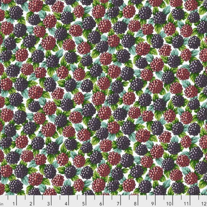 Free Spirit - Neddy's Meadow - Blackberries - By Snow Leopard Design - PWSL077.NATURAL - Fabric by the half yard