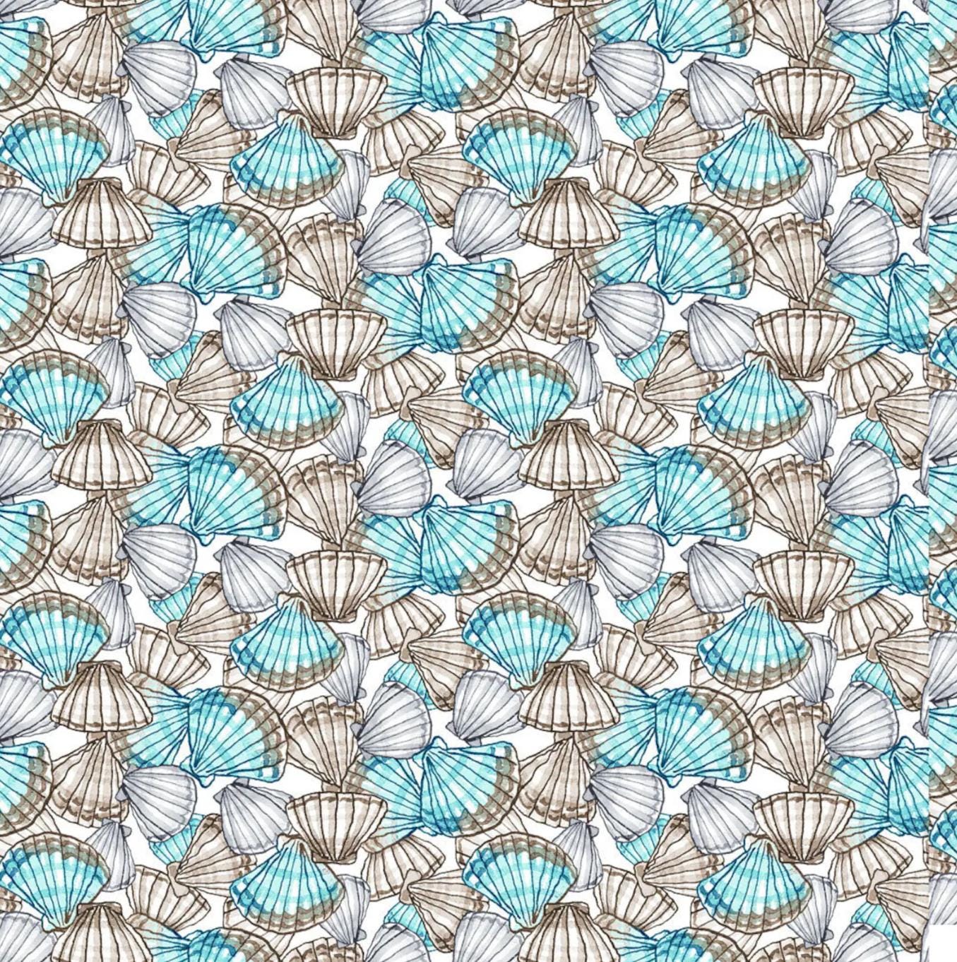 Clothworks - Sandy Toes - Packed Shells - Taupe by Anita Jeram - Fabric by the half yard