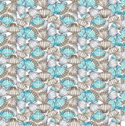 Clothworks - Sandy Toes - Packed Shells - Taupe by Anita Jeram - Fabric by the half yard