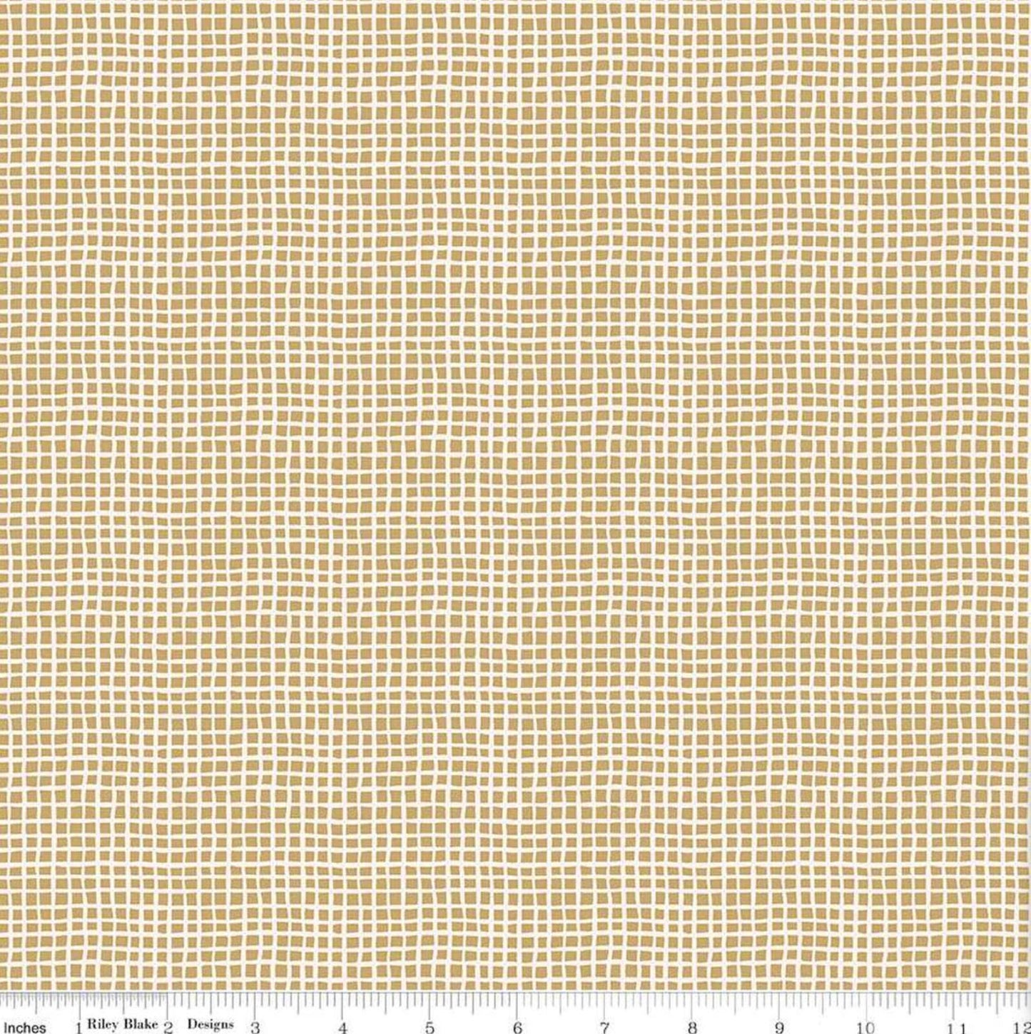 Riley Blake - Round The Mountain - Wonky Gingham - Curry - Fabric by the half yard